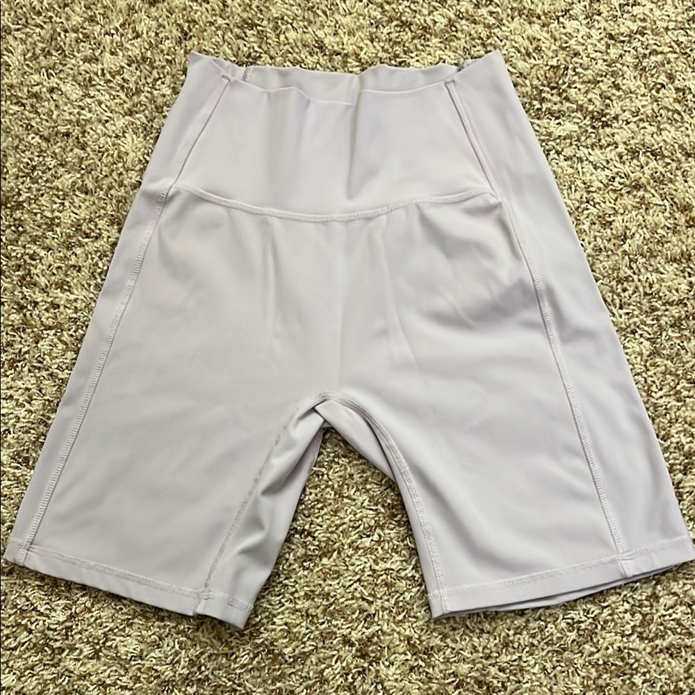 Alphalete Light Lavender High-Waist Bike Shorts